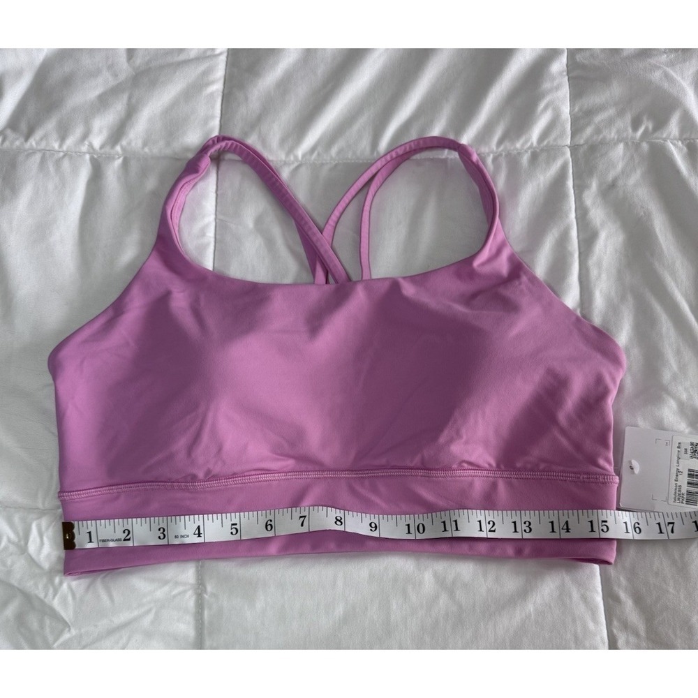 New Lululemon Longline Energy Bra Size 12 Pink Yoga Workout W/ Pads NWT - Picture 2 of 8